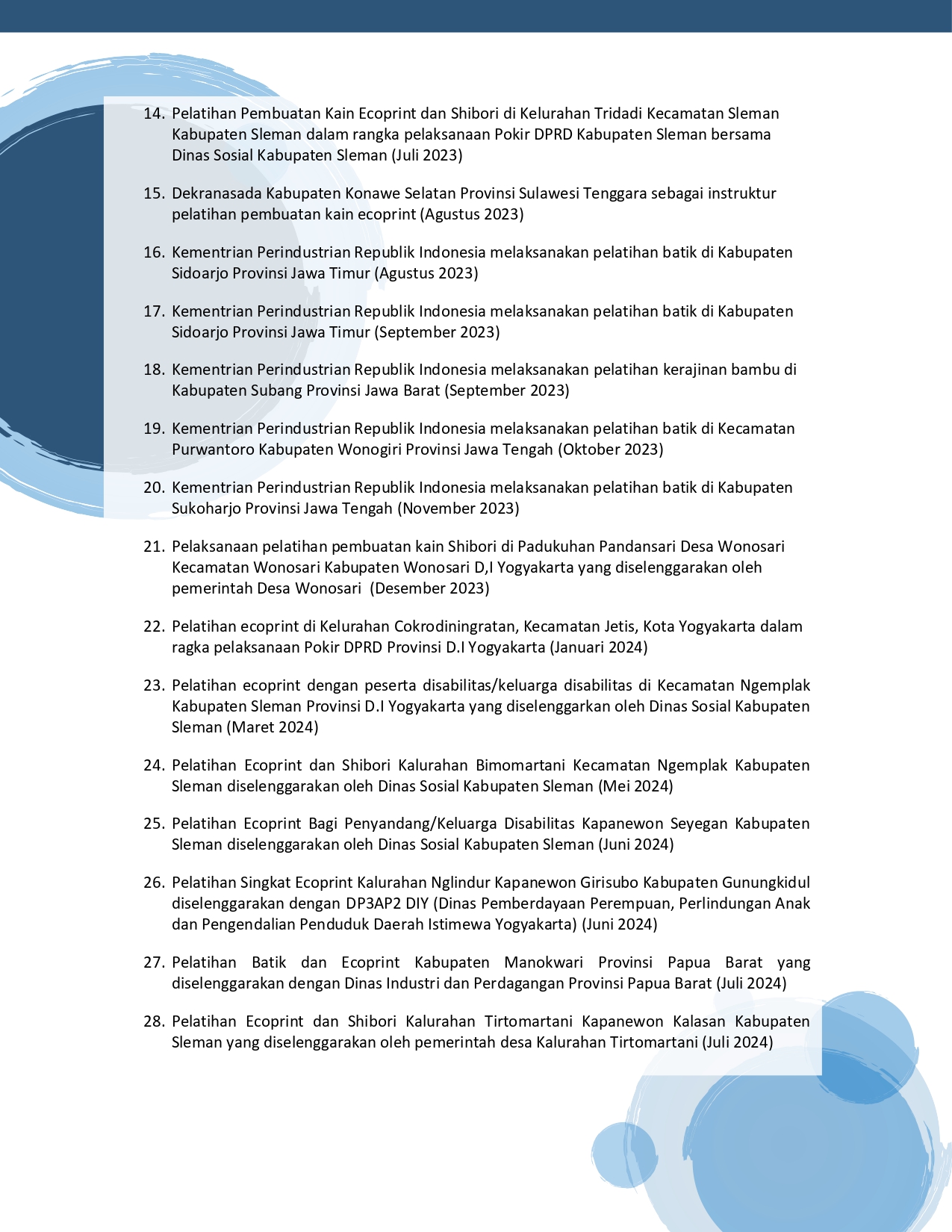 Trainer Pelatihan Wastra PT.CKS